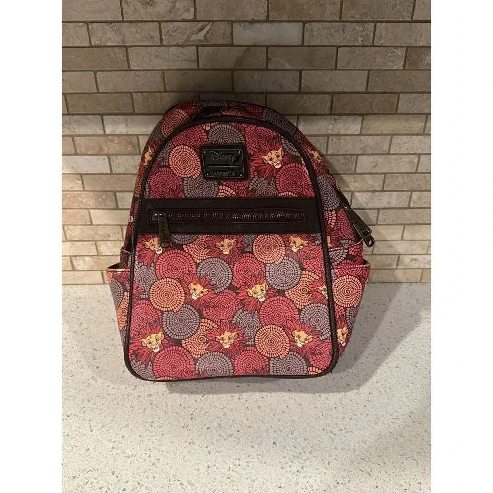 Disney Loungefly Backpack Lion‎ King African Floral - Simba  b3